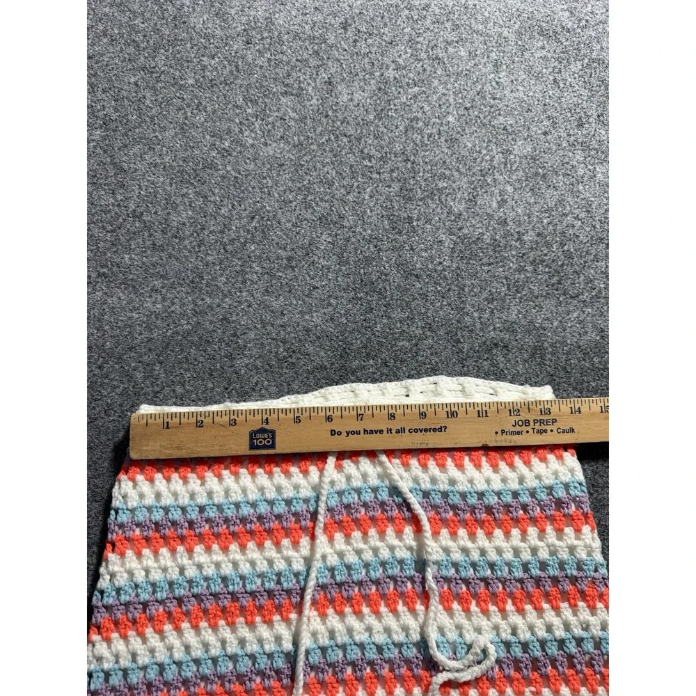 Anthropologie Self Contrast Corina Crochet Mini Skirt Size Medium Neon Coral NWT
